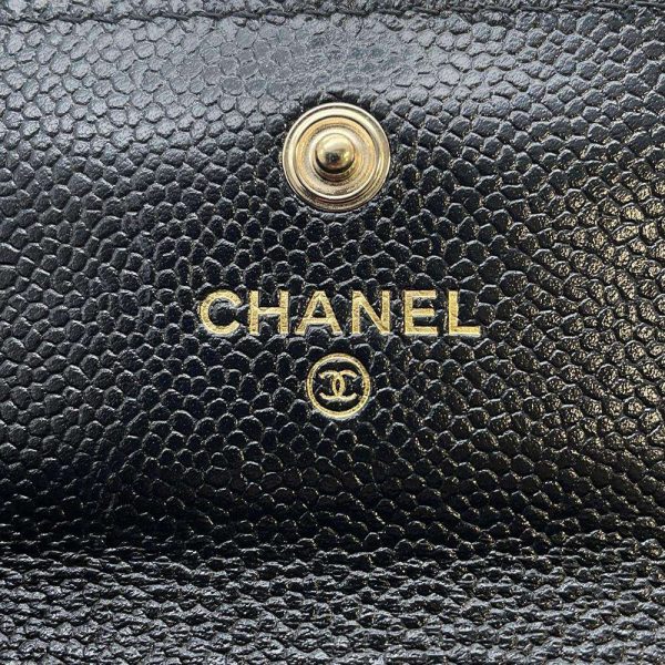 9556362 07 CHANEL Case Matelasse Flap CocoMark Caviar Skin Black