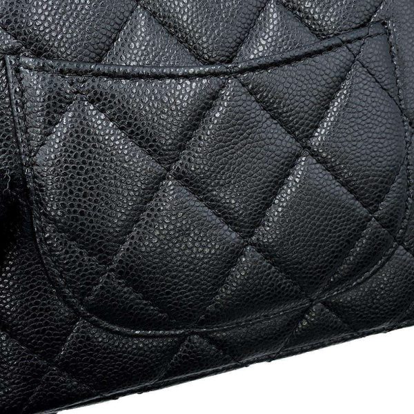 9557413 06 CHANEL Chain Bag Matelasse Coco Mark Caviar Skin Black