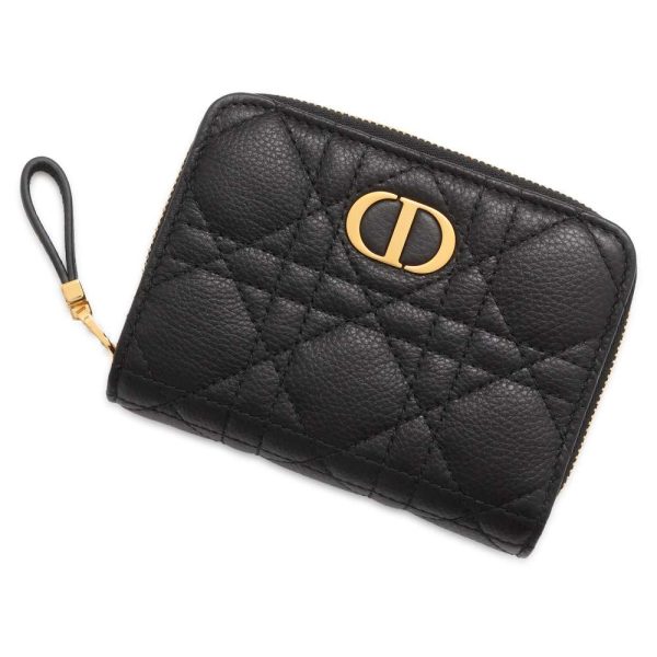 9557994 01 Christian Dior Caro Cannage Wallet Black