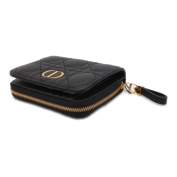 9557994 02 Christian Dior Caro Cannage Wallet Black