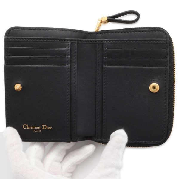 9557994 04 Christian Dior Caro Cannage Wallet Black