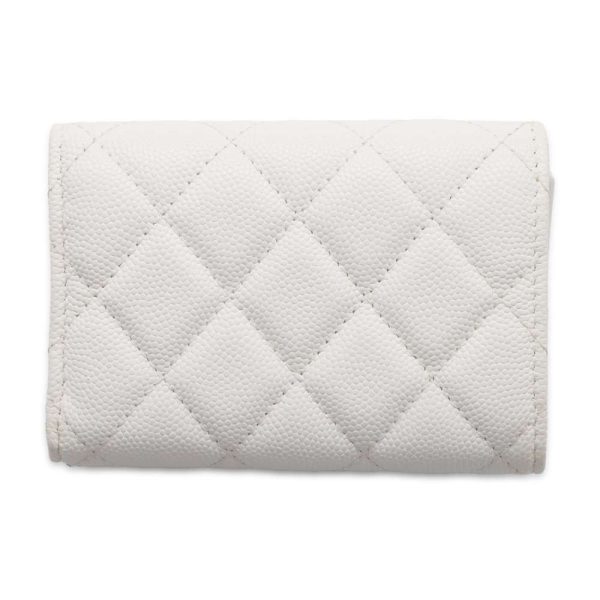 9558809 03 CHANEL Matelasse Cocomark Small Flap Wallet White