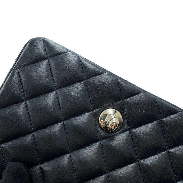 9561311 07 CHANEL Chain Bag Coco Mark Lambskin Mini Matelasse Black