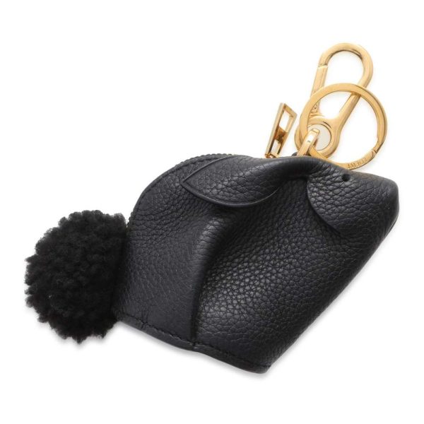 9562691 03 LOEWE Bunny Animal Keychain Coin Case Black