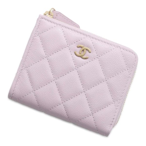 9573420 01 CHANEL Matelasse CocoMark Caviar Skin Wallet Card Case