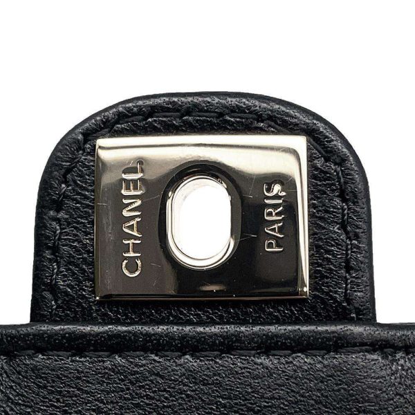 9573772 09 CHANEL Matelasse CocoMark Lambskin Heart Shape Chain Black