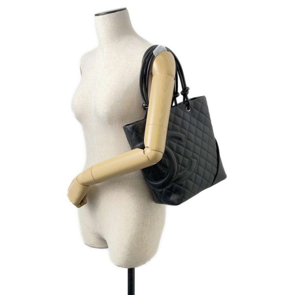 9573895 04 CHANEL Cambon Line Coco Mark Medium Tote Black