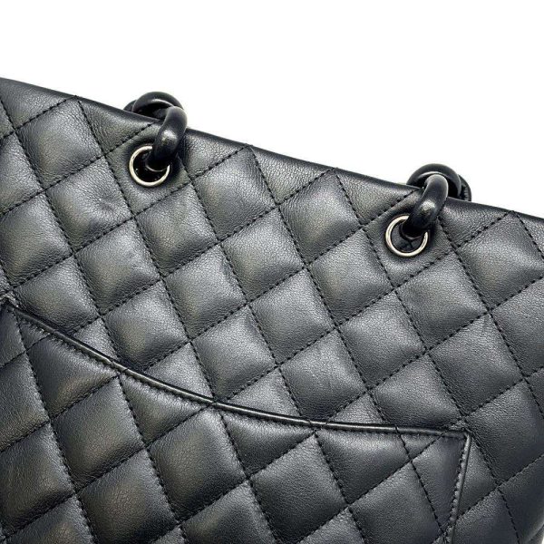 9573895 09 CHANEL Cambon Line Coco Mark Medium Tote Black