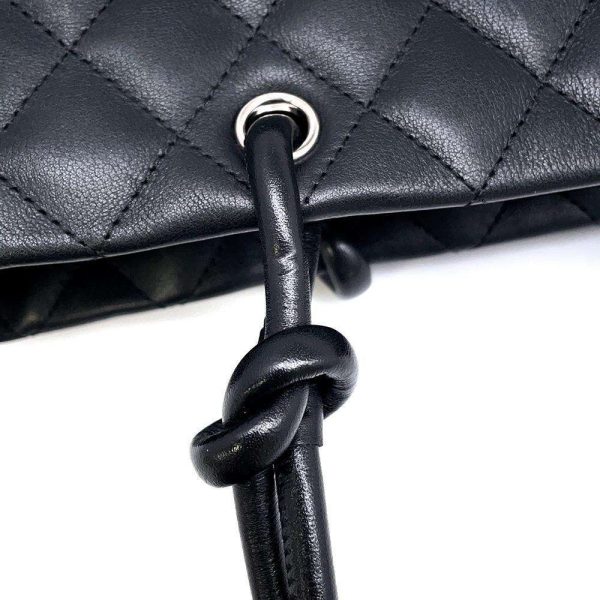 9573895 14 CHANEL Cambon Line Coco Mark Medium Tote Black