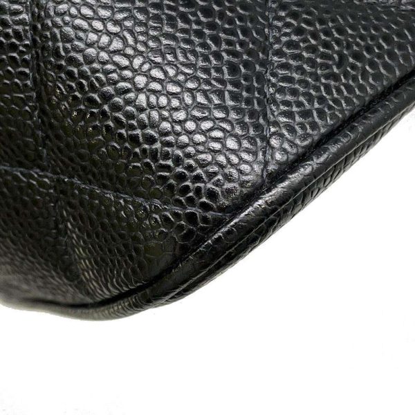 9574120 08 Chanel Tote Bag Coco Mark Caviar Skin Matelasse Quilted Black