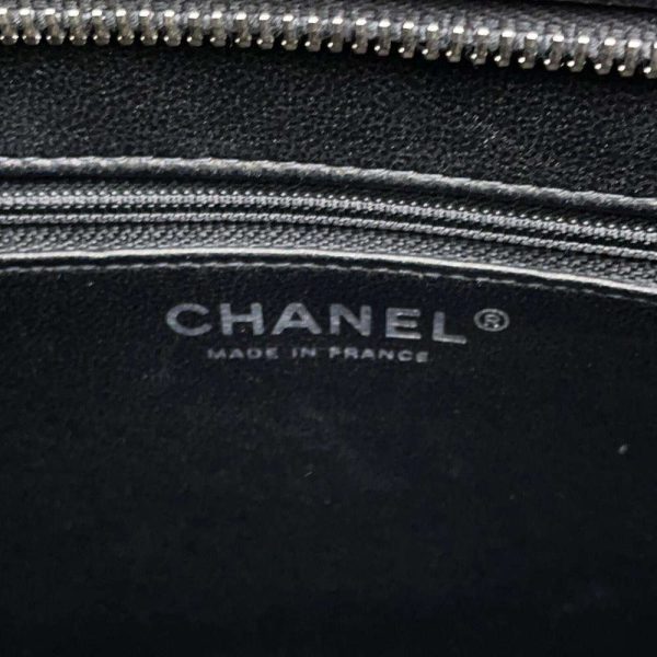 9574120 10 Chanel Tote Bag Coco Mark Caviar Skin Matelasse Quilted Black