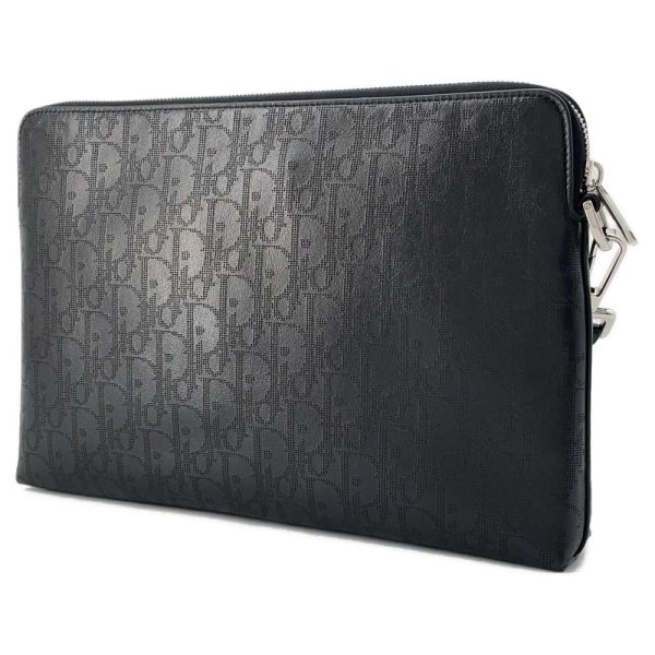 9574199 02 Christian Dior Oblique Galaxy Trotter Clutch Bag Black