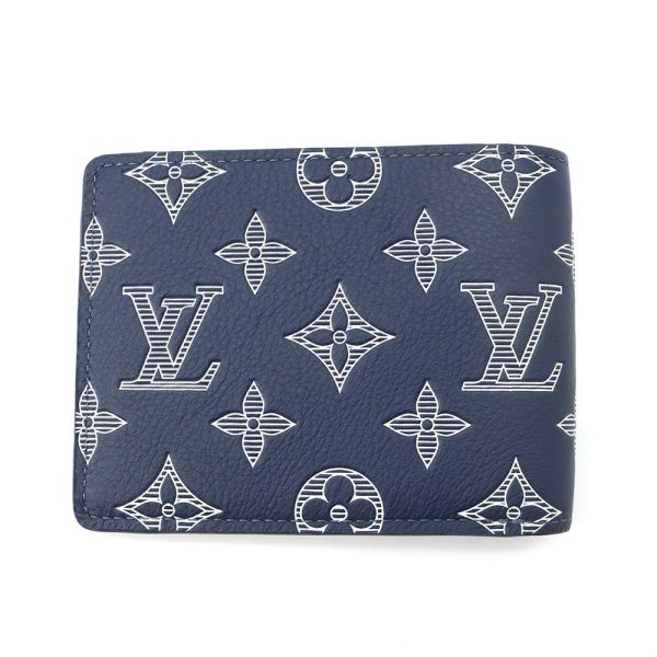 9575134 03 Louis Vuitton Portefeuille Multiple Wallet Shadow Blue Marine