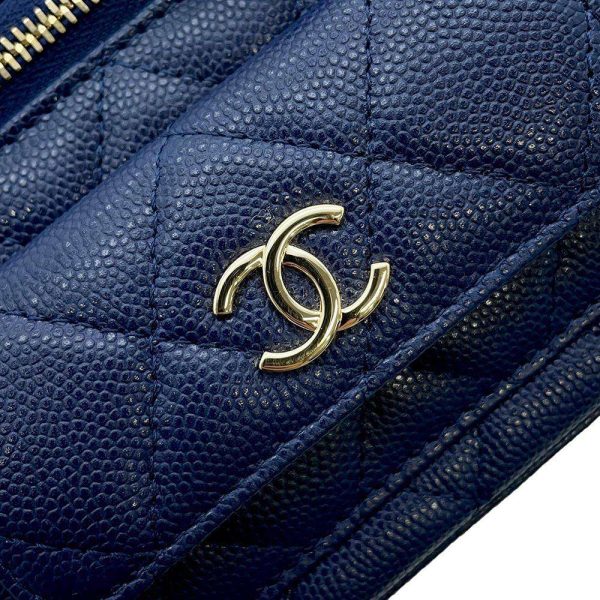 9584648 09 Chanel Chain Shoulder Bag Vanity Caviar Skin Coco Mark Bag