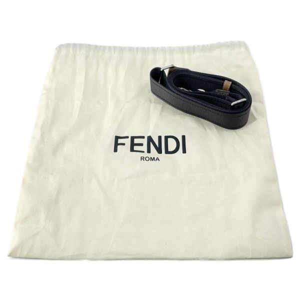 9586154 12 Fendi FF Soft Trunk Baguette 2way Handbag Brown