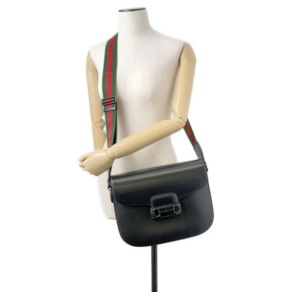 9586772 04 Gucci Horsebit 1955 Shoulder Bag Black