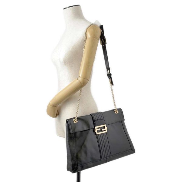 9587281 05 Fendi Chain Shoulder Bag Black