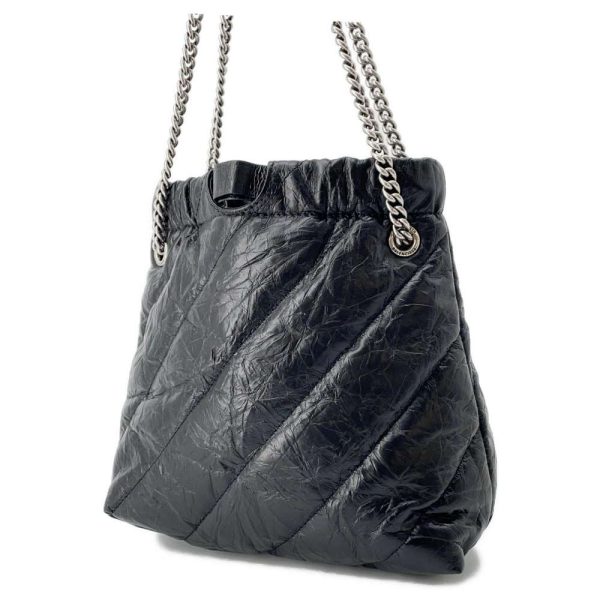 9592605 02 Balenciaga Crush XS Chain Shoulder Bag Black Quilt