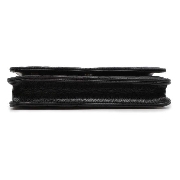 9592841 03 CHANEL Chain Wallet Coco Mark Caviar Skin Wallet Black