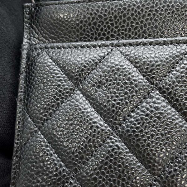 9592841 09 CHANEL Chain Wallet Coco Mark Caviar Skin Wallet Black