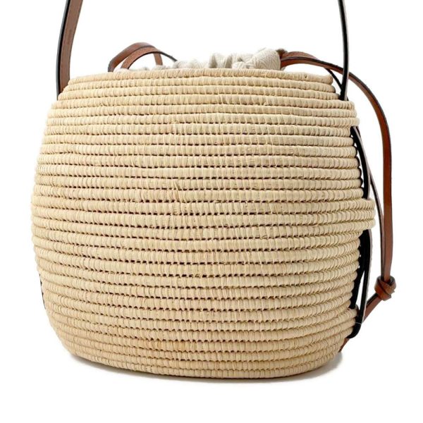 9594449 02 LOEWE Beehive Raffia Calf Basket Bag