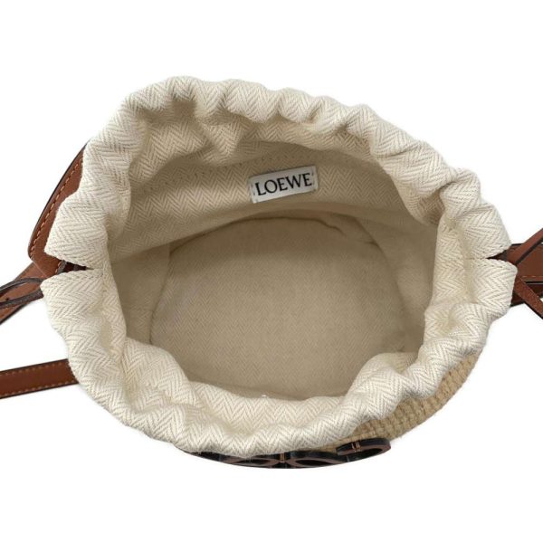 9594449 05 LOEWE Beehive Raffia Calf Basket Bag