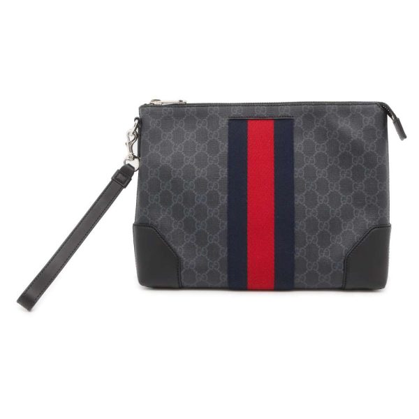 9595095 01 Gucci clutch bag GG Supreme bag black