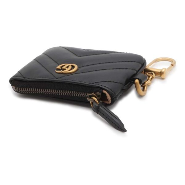 9603479 05 Gucci GG Marmont Coin Case Key Case Black White