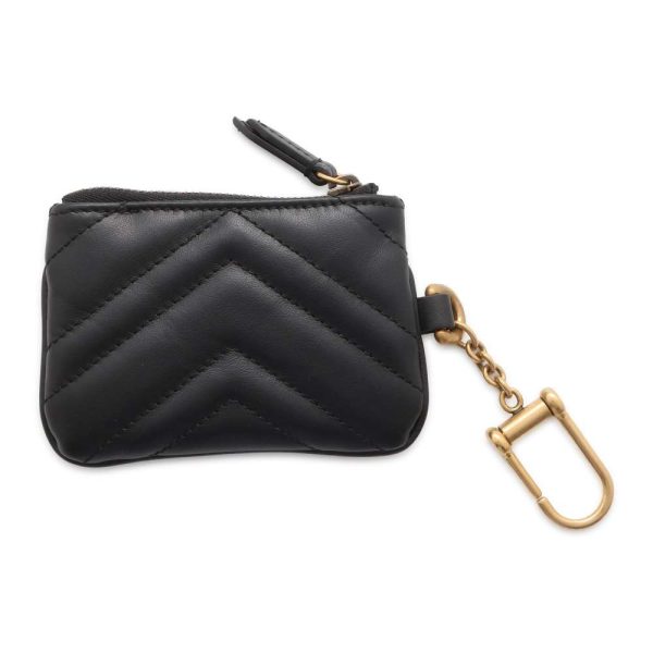 9603479 06 Gucci GG Marmont Coin Key Case Black White