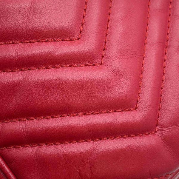 9604179 11 Gucci GG Marmont Quilted Small Chain Shoulder Bag Red