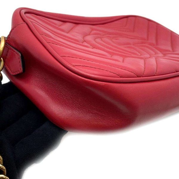 9604186 07 Gucci GG Marmont Quilted Small Shoulder Bag Red