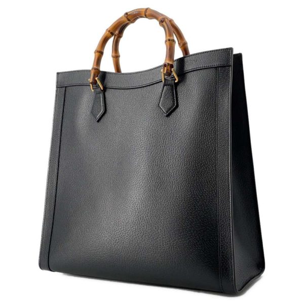 9604247 02 Gucci Diana Bamboo 2way Shoulder Tote Bag Black