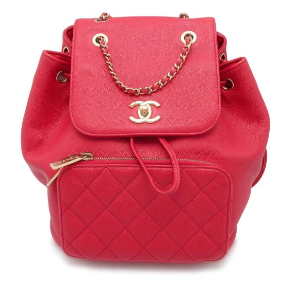 9604261 01 Chanel Matelasse Coco Mark Caviar Skin Backpack