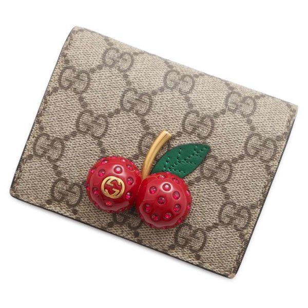 9604537 01 Gucci Guccisima Signature Cherry Card Case Wallet Red