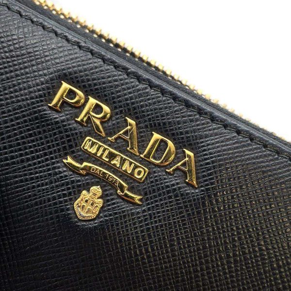 9604575 14 Prada Long Wallet Saffiano Wallet Black