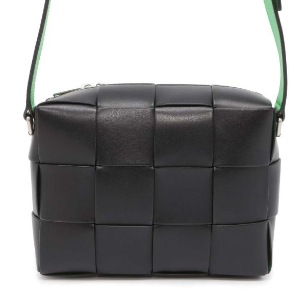 9604995 01 Bottega Veneta Cassette Camera Bag Calf Shoulder Bag Black