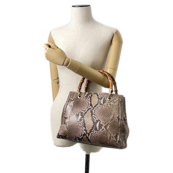 9605046 04 Gucci Handbag Bamboo Shopper Python Bag Shoulder Bag