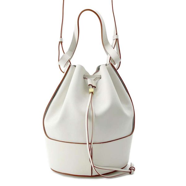 9605169 01 LOEWE Balloon Medium Shoulder Bag White