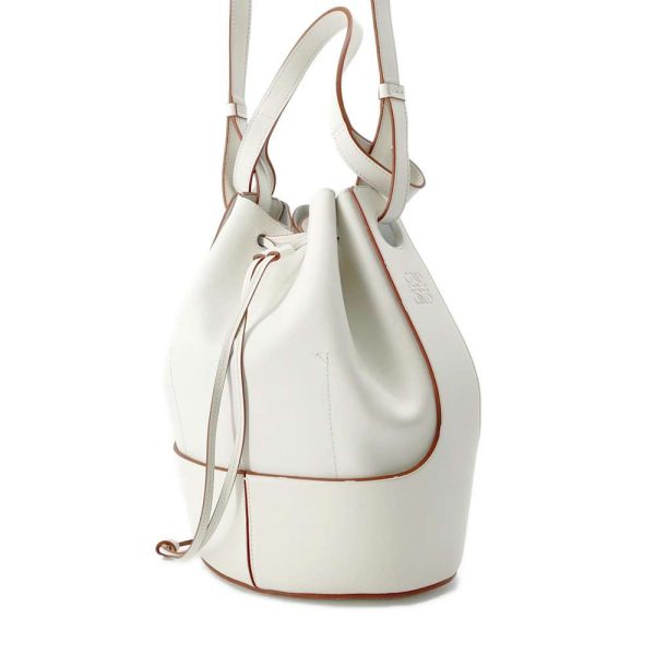 9605169 02 LOEWE Balloon Medium Shoulder Bag White