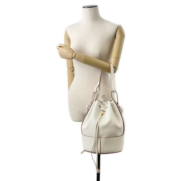 9605169 04 LOEWE Balloon Medium Shoulder Bag White