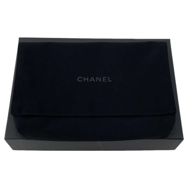 9605374 08 CHANEL Chain Wallet Coco Mark Caviar Skin Wallet Black Chain Wallet