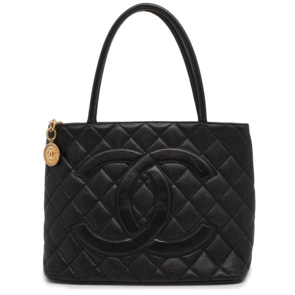 9606333 01 CHANEL caviar skin bag matelasse quilted black