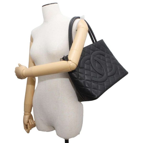 9606340 04 CHANEL tote here mark caviar matelasse quilted black