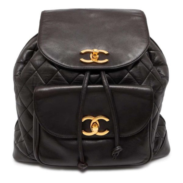 9606371 01 CHANEL Backpack Cocomark Matelasse Chain Bag Rucksack Black