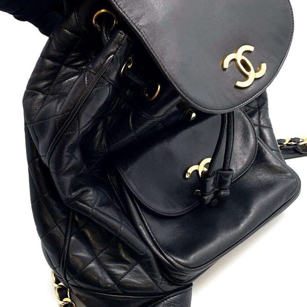 9606371 08 CHANEL Backpack Cocomark Matelasse Chain Bag Rucksack Black