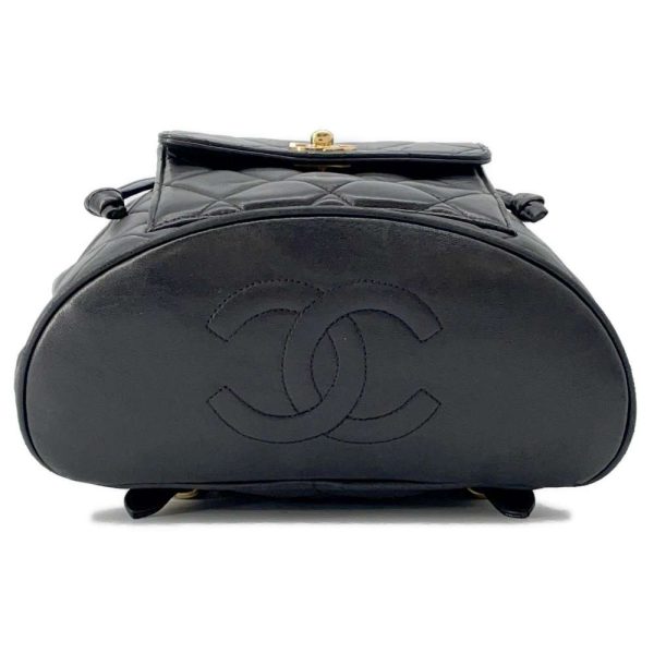 9606395 03 Chanel Backpack Matelasse Cocomark Chain Lambskin Black Bag