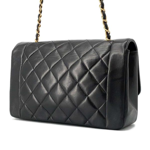 9606463 02 Chanel Chain Bag Matelasse 25 Diana Coco Mark Lambskin Black