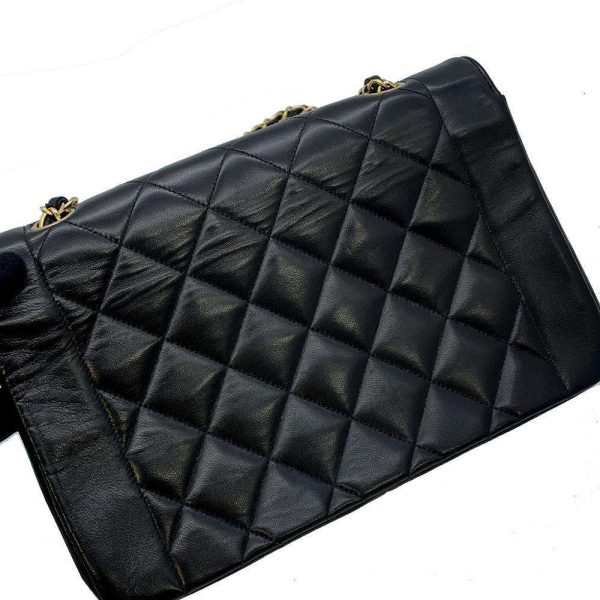 9606463 11 Chanel Chain Bag Matelasse 25 Diana Coco Mark Lambskin Black