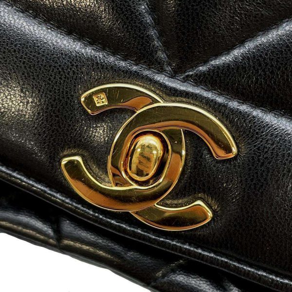 9606463 13 Chanel Chain Bag Matelasse 25 Diana Coco Mark Lambskin Black