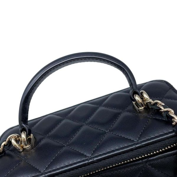 9606593 09 CHANEL Chain Shoulder Bag Matelasse Coco Mark Vanity Black